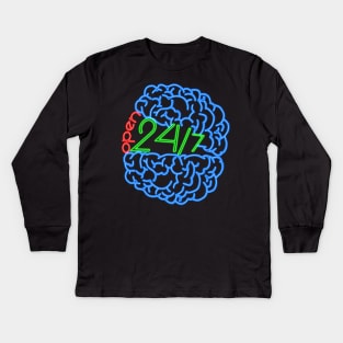 OPEN MIND. 24/7 OPEN. Kids Long Sleeve T-Shirt